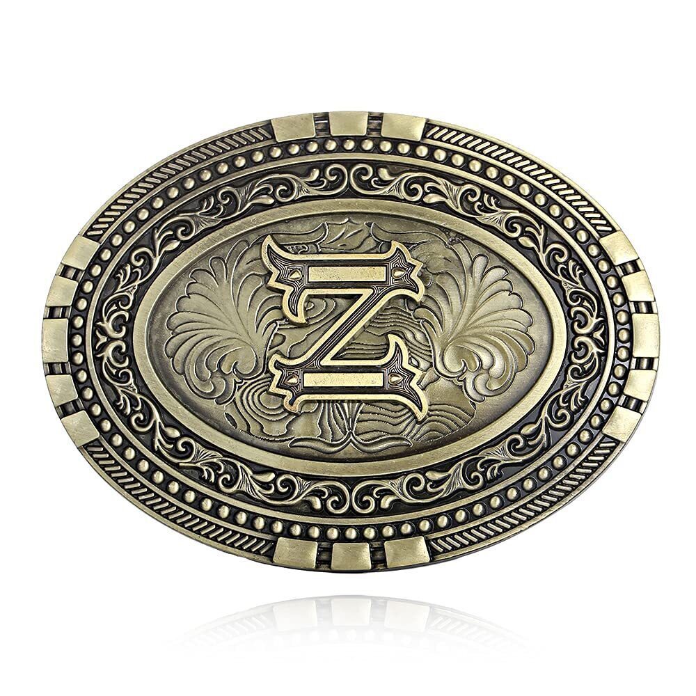 1913 Western cowboy belt buckle initials ABCDEF TO Z 's novelty upgraded
